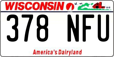 WI license plate 378NFU