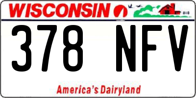 WI license plate 378NFV