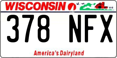 WI license plate 378NFX