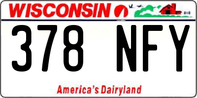 WI license plate 378NFY