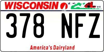 WI license plate 378NFZ