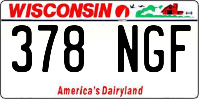 WI license plate 378NGF