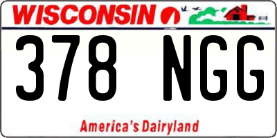 WI license plate 378NGG