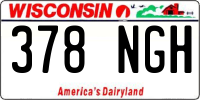 WI license plate 378NGH