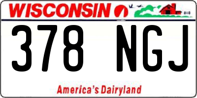 WI license plate 378NGJ