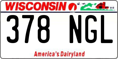 WI license plate 378NGL