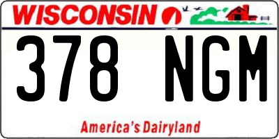 WI license plate 378NGM