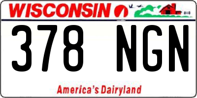 WI license plate 378NGN