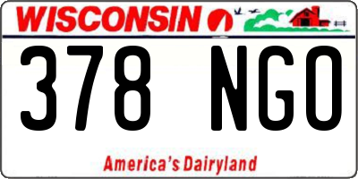 WI license plate 378NGO