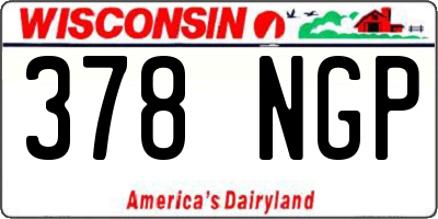 WI license plate 378NGP