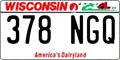 WI license plate 378NGQ