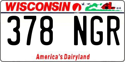 WI license plate 378NGR