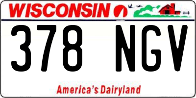 WI license plate 378NGV