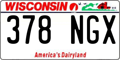 WI license plate 378NGX