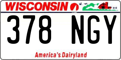 WI license plate 378NGY