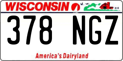 WI license plate 378NGZ