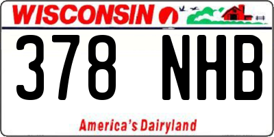 WI license plate 378NHB