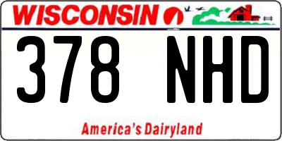 WI license plate 378NHD