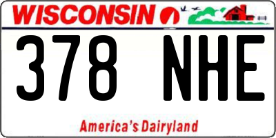 WI license plate 378NHE