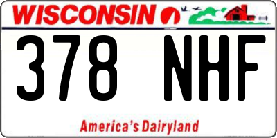 WI license plate 378NHF