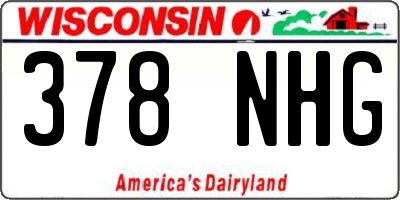 WI license plate 378NHG