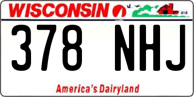 WI license plate 378NHJ