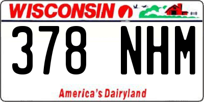 WI license plate 378NHM