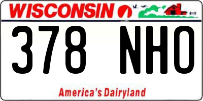 WI license plate 378NHO