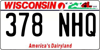 WI license plate 378NHQ