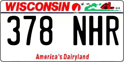 WI license plate 378NHR