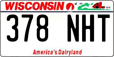 WI license plate 378NHT