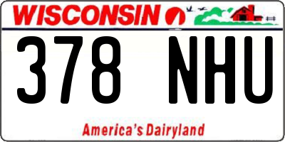 WI license plate 378NHU