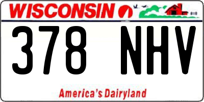 WI license plate 378NHV