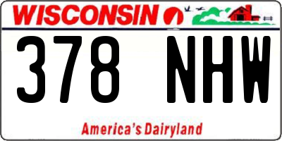 WI license plate 378NHW