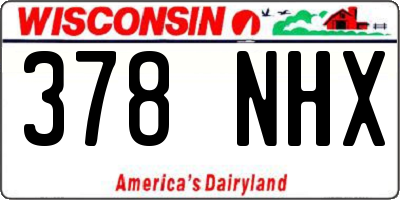 WI license plate 378NHX