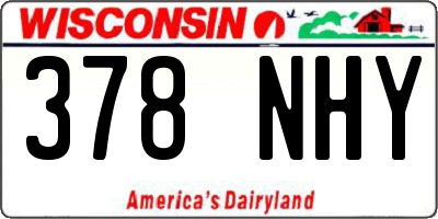 WI license plate 378NHY