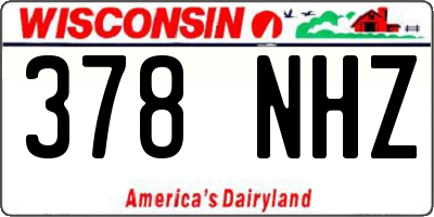 WI license plate 378NHZ