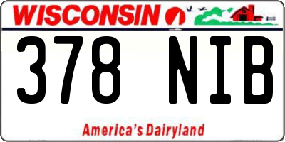 WI license plate 378NIB