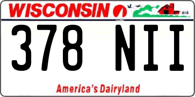 WI license plate 378NII
