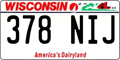 WI license plate 378NIJ