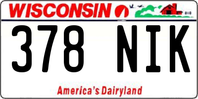 WI license plate 378NIK
