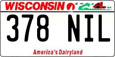 WI license plate 378NIL