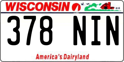 WI license plate 378NIN