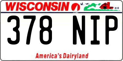 WI license plate 378NIP