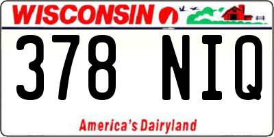 WI license plate 378NIQ