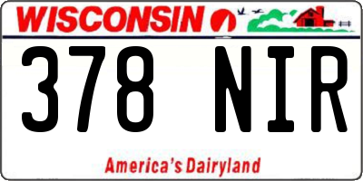 WI license plate 378NIR