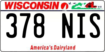 WI license plate 378NIS