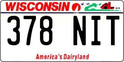 WI license plate 378NIT