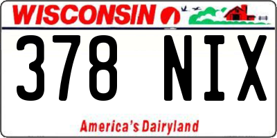 WI license plate 378NIX