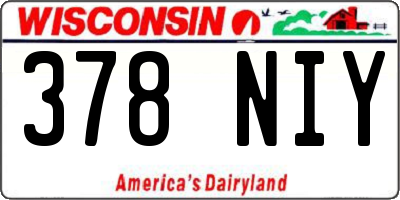 WI license plate 378NIY